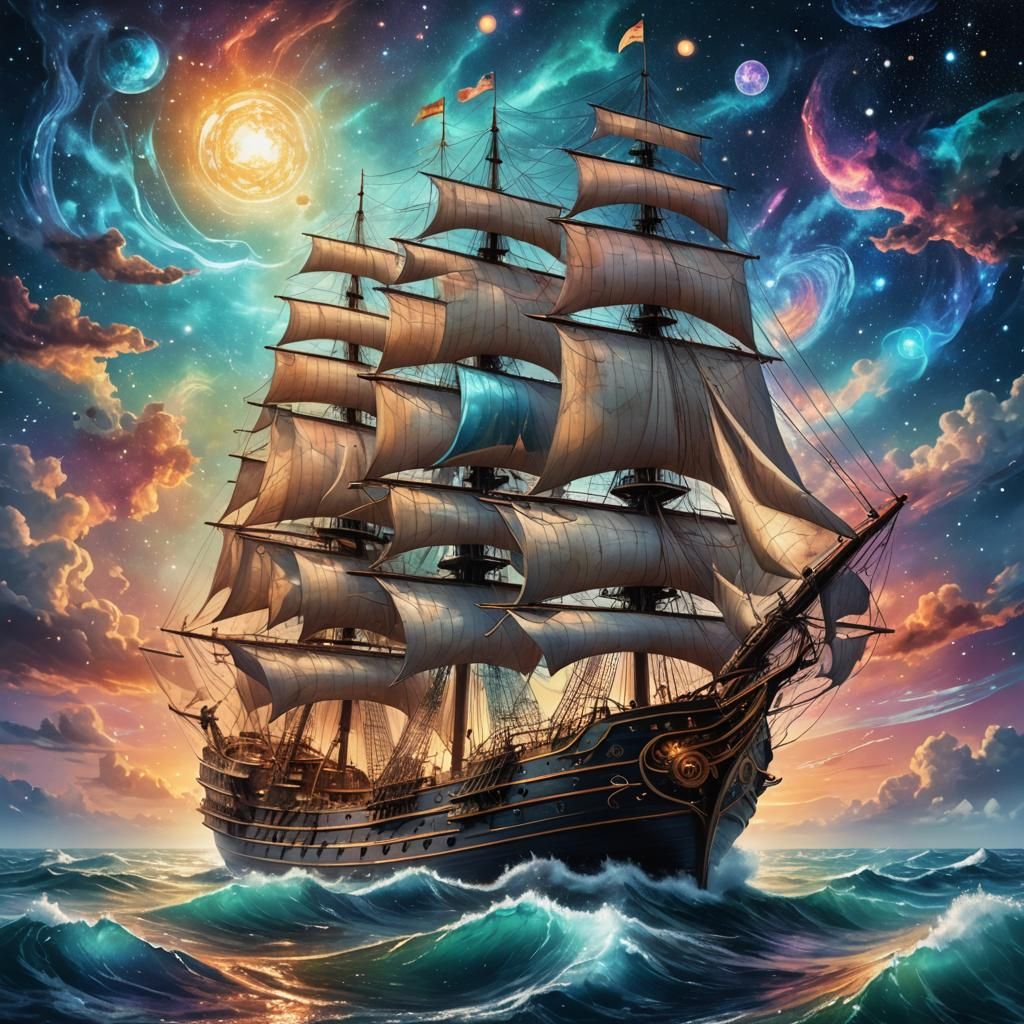 Cosmic Sailing Ship  by @Jazzmyn