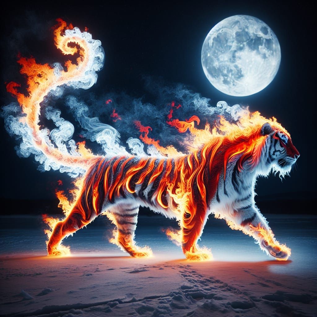 Fire and Ice Tiger   by @Goosie Girl 