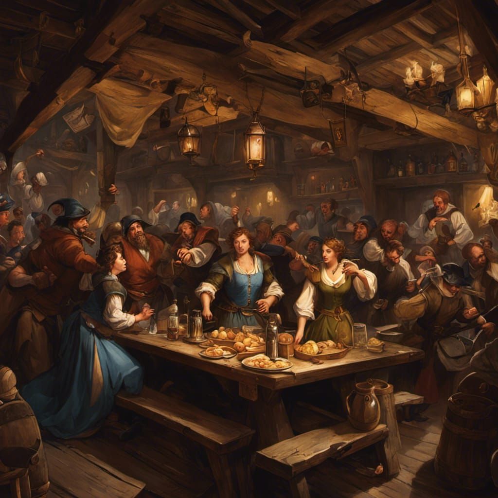 a medieval tavern - AI Generated Artwork - NightCafe Creator