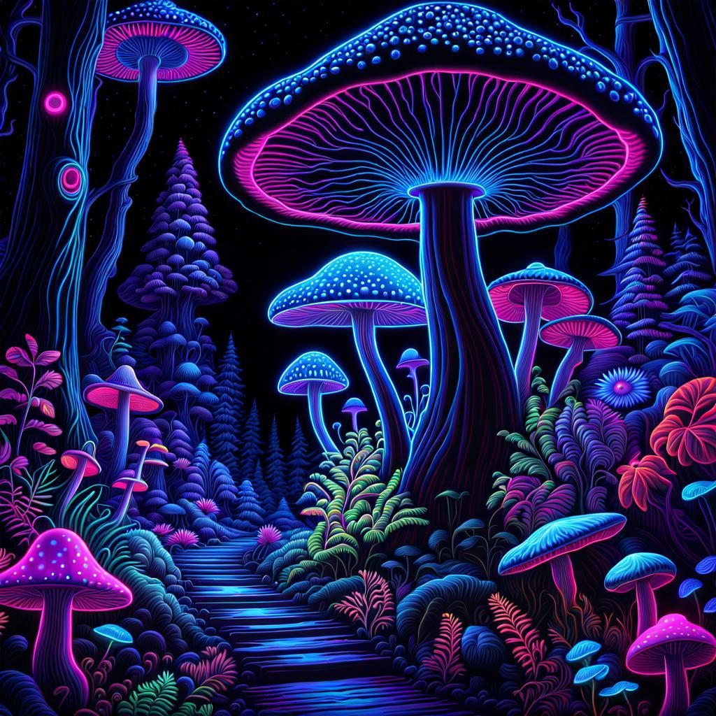 UV Forest - AI Generated Artwork - NightCafe Creator