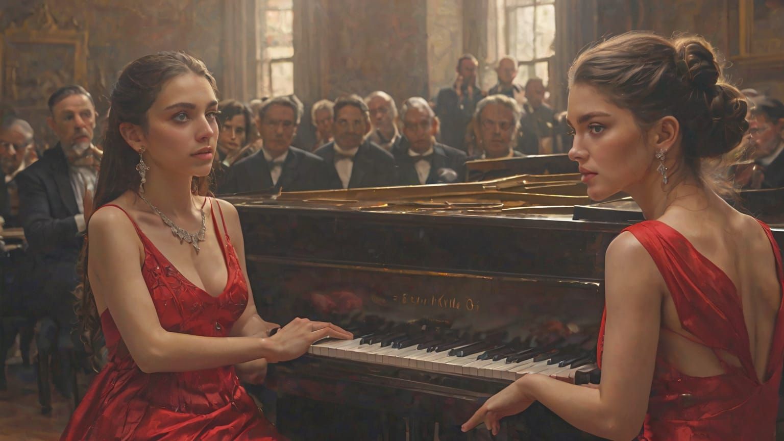 Two Women Playing Piano for Hard to Impress Audience