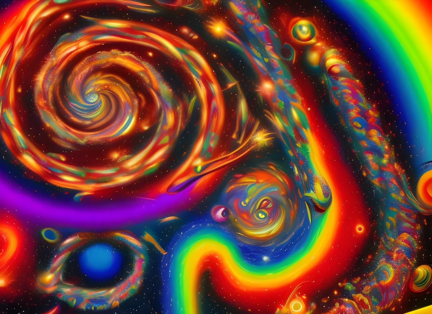AI Telephone: “The rainbow vortex is open, and here I gooooo...