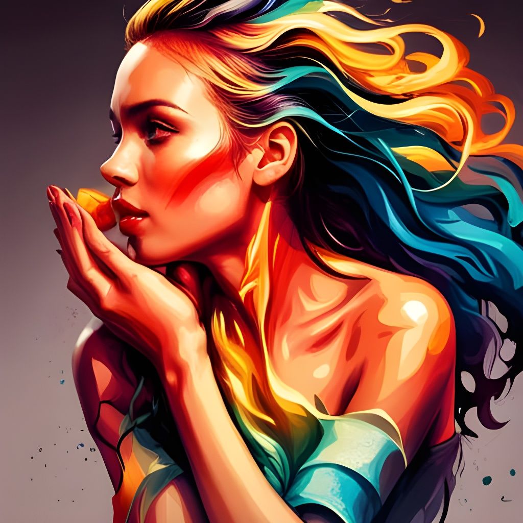 Colorful Portrait AI Generated Artwork NightCafe Creator