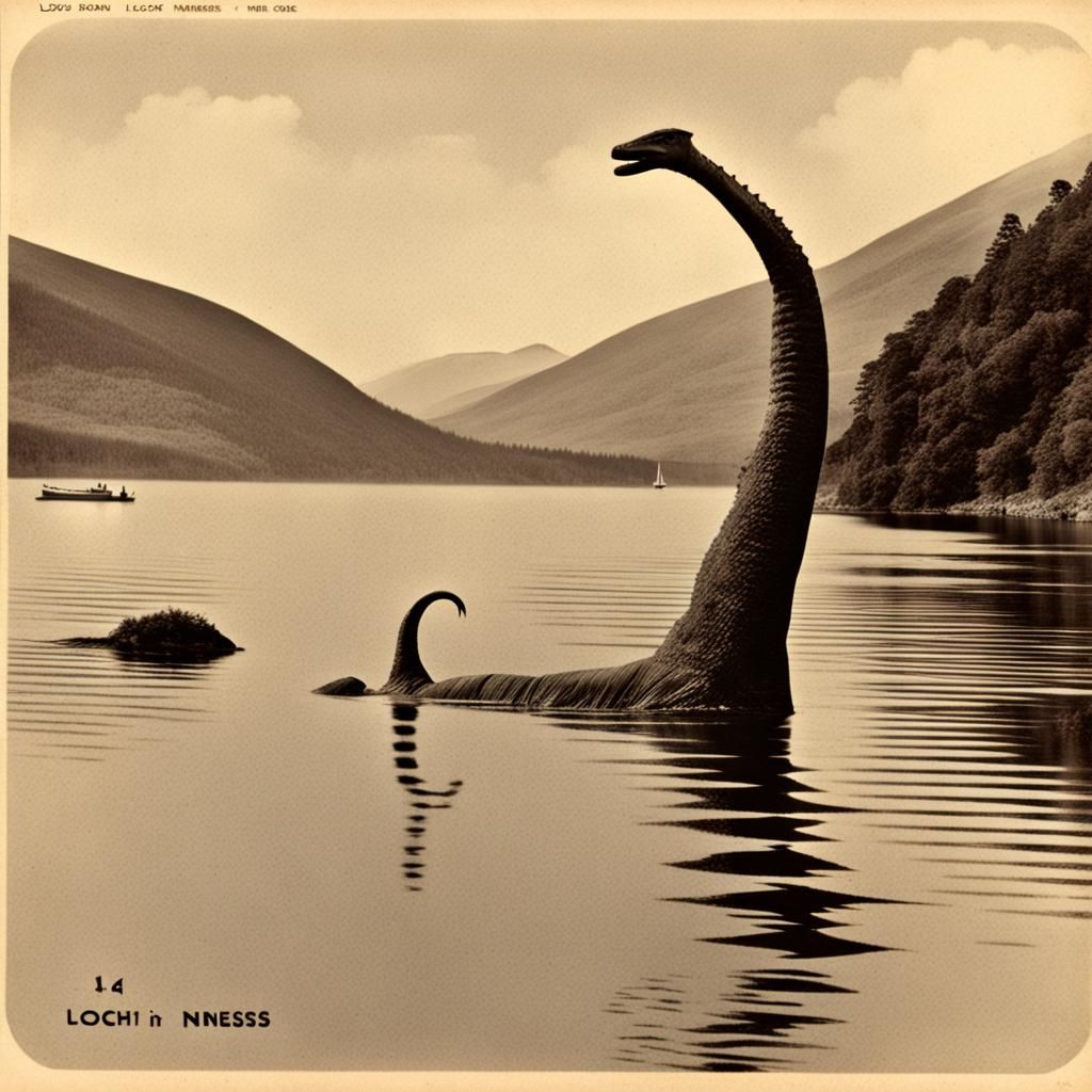 Postcard of Loch Ness showing the monster - AI Generated Artwork ...