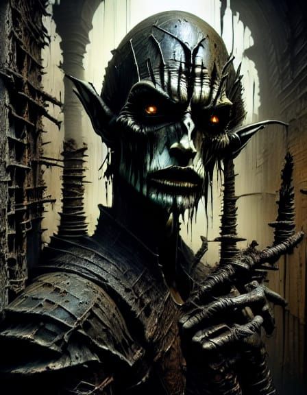 Gothic Horror Realism: Monstrous Humanoid in Ruins