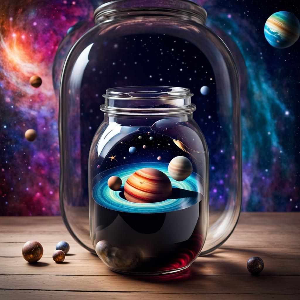 Galactic Wine Jar in Vibrant Colors