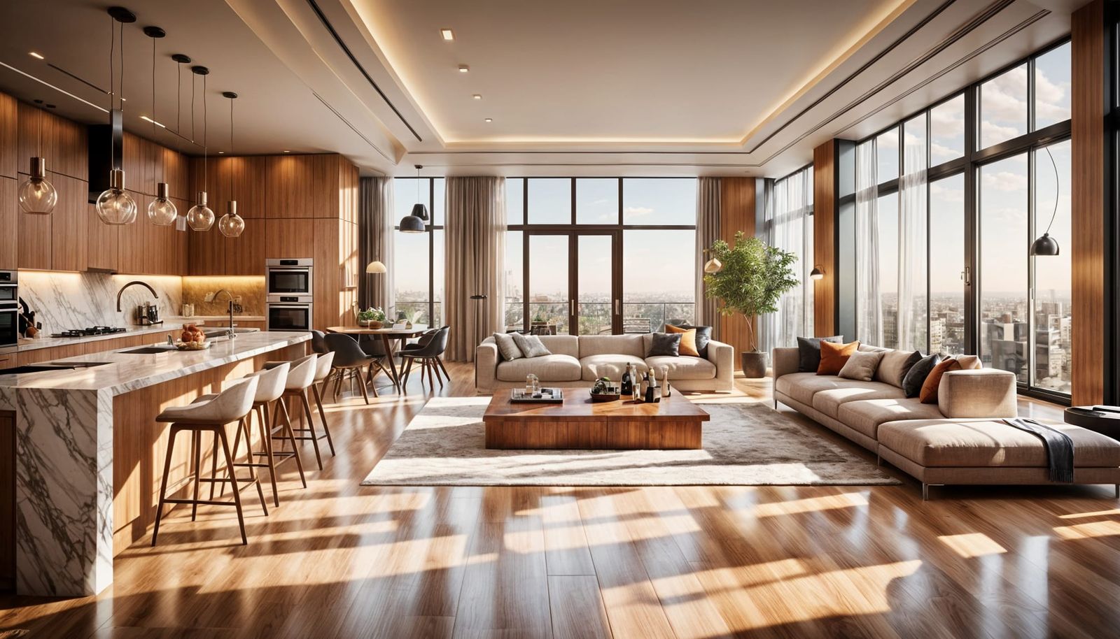 Luxurious Penthouse Apartment with Mountain View