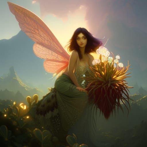 cactus fairy, 8k resolution concept art portrait by Greg Rut...