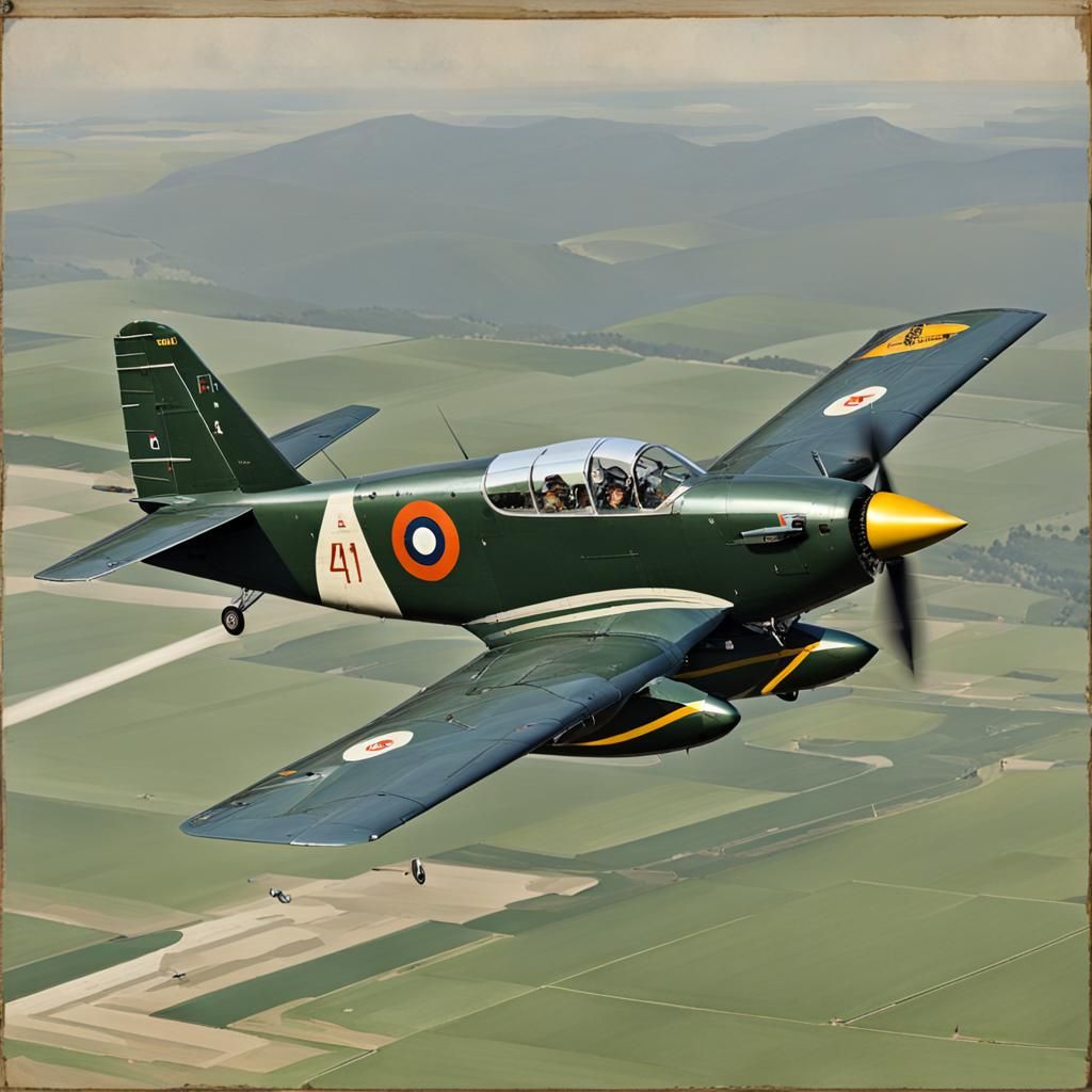 A arrow with fixed wings flying, there is a cockpit with pilots visible