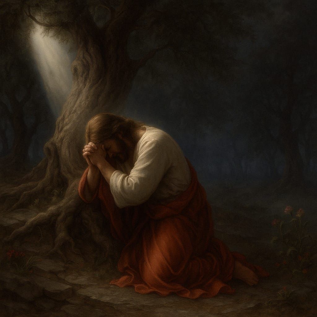 Jesus in the Garden of Gethsemane  by @Midnighte