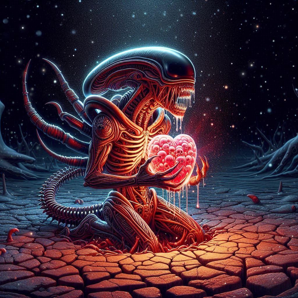 Xenomorph's Real Valentine Heart from Chestburster Lifecycle