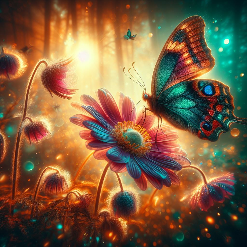 Iridescent butterfly
