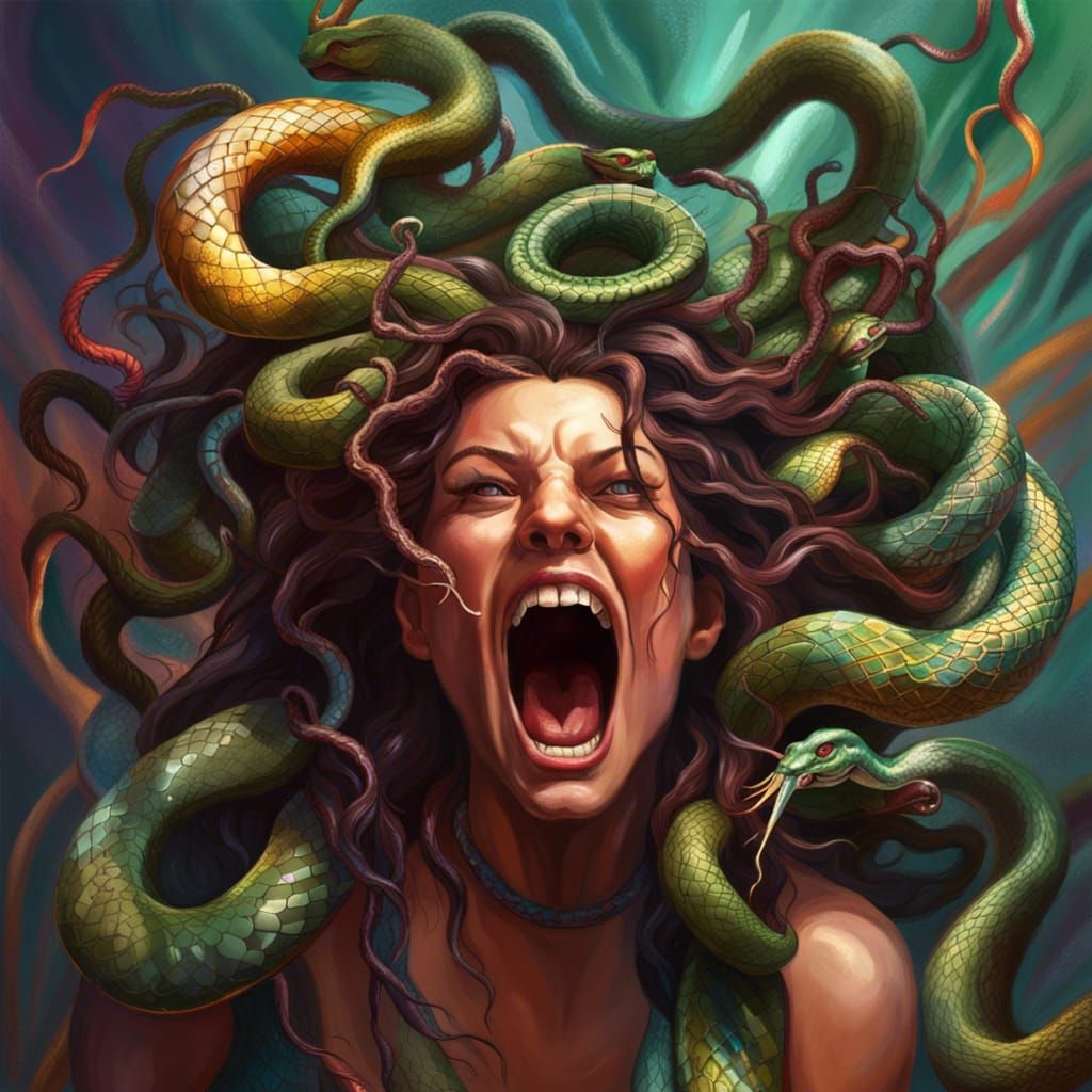 Screaming Medusa - AI Generated Artwork - NightCafe Creator