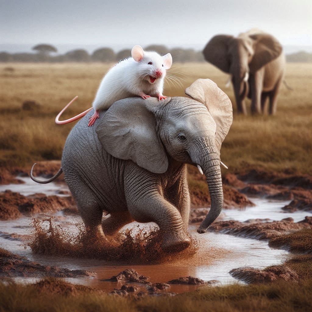 -"Be careful, don't make me fall in the mud...otherwise momm...