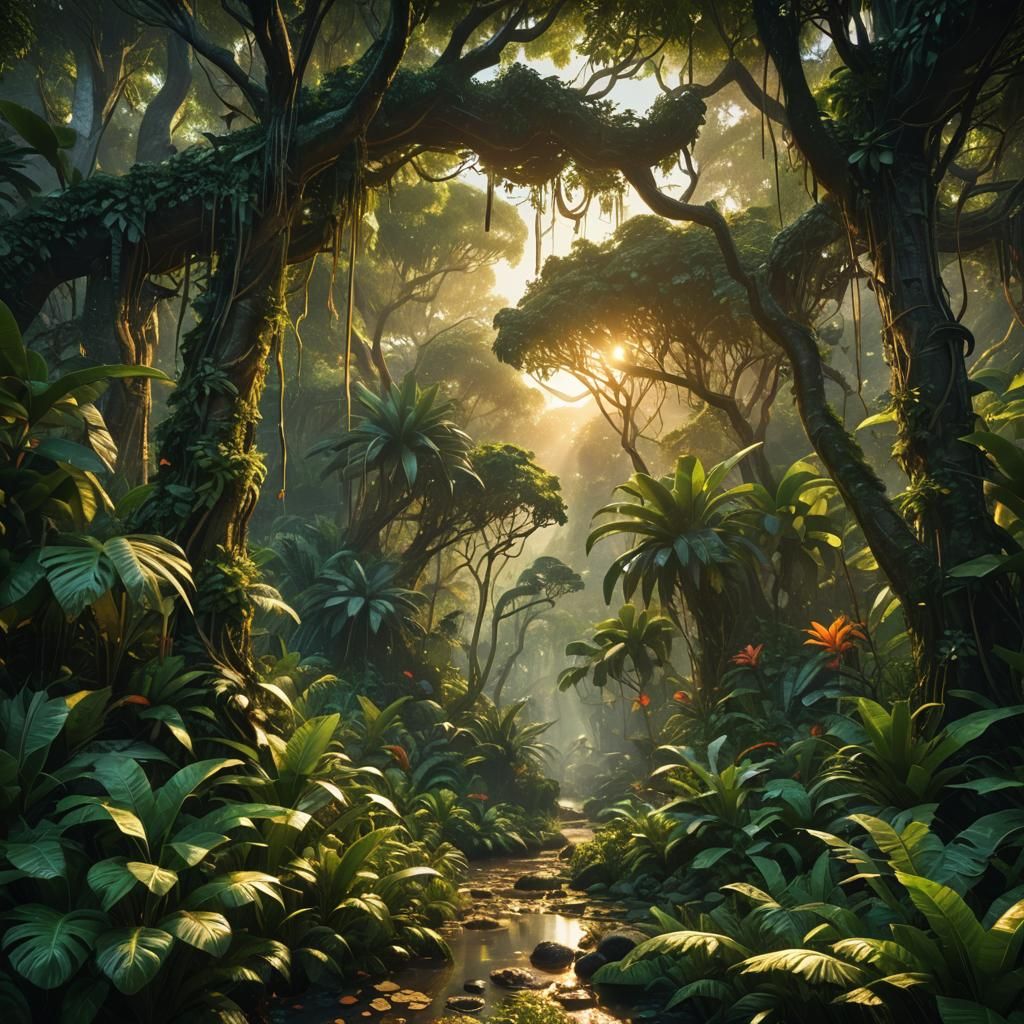 A jungle sunset