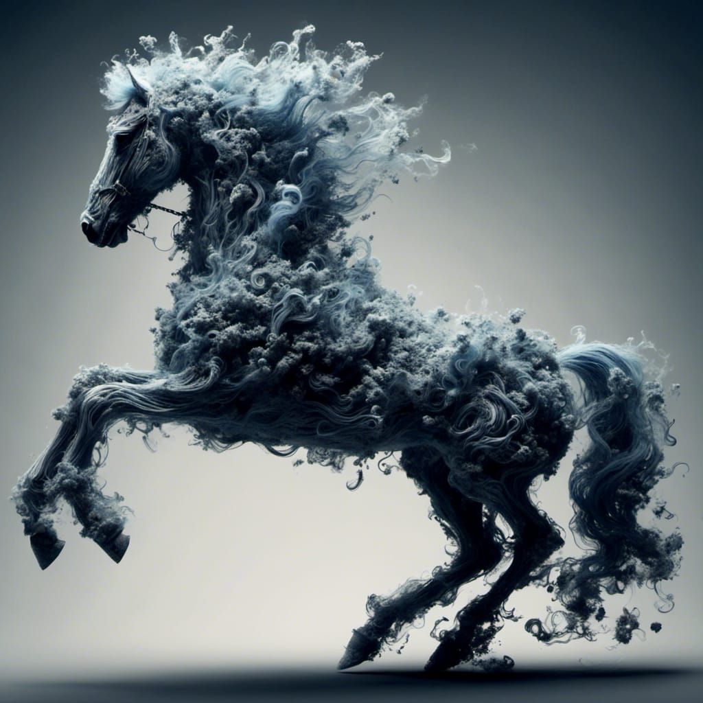 Horse made of entirely of air, vaporous, spirit, incorporeal <lora:Aeris:1.0> 