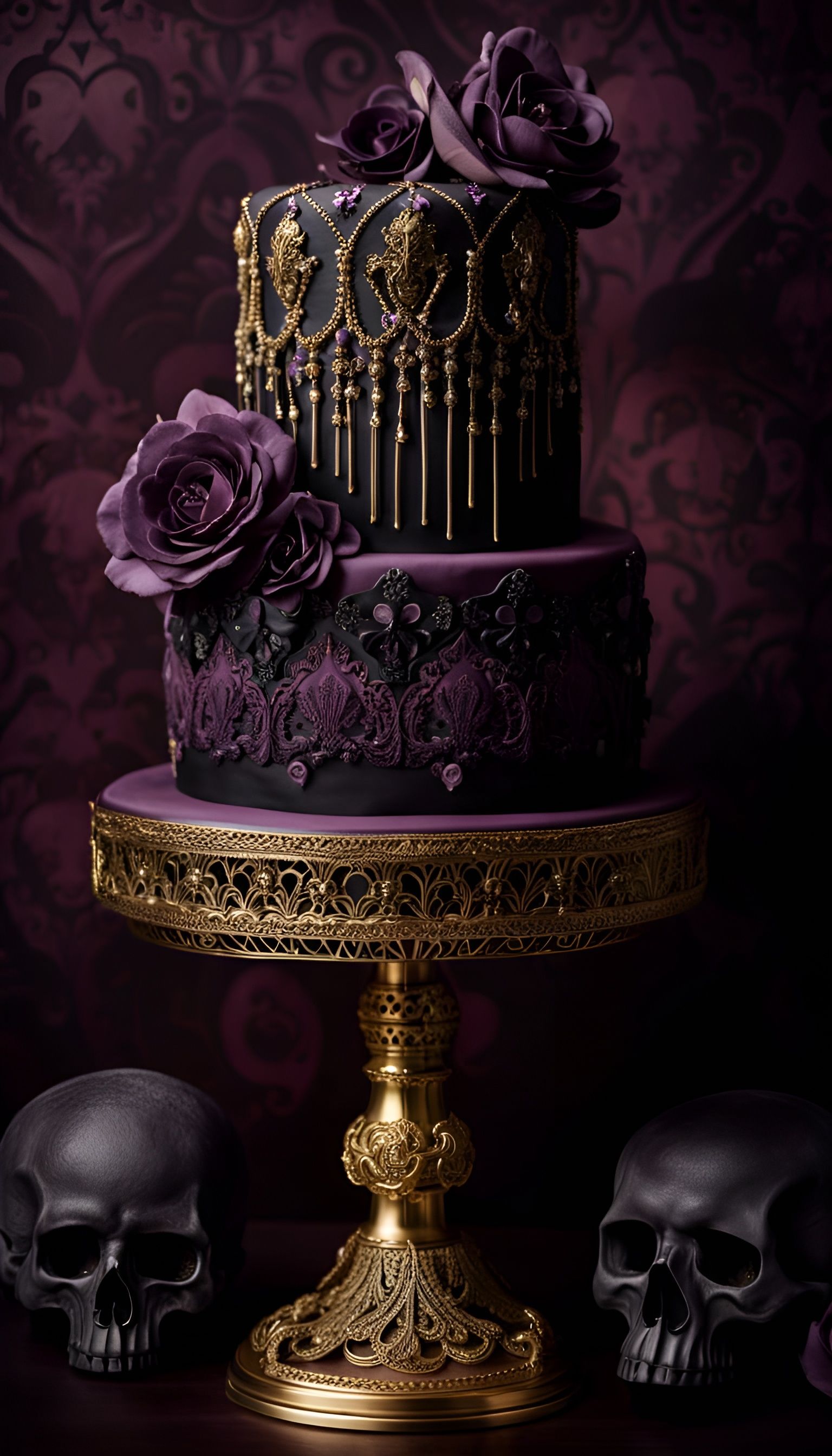Elegant goth cake   by @Lucy