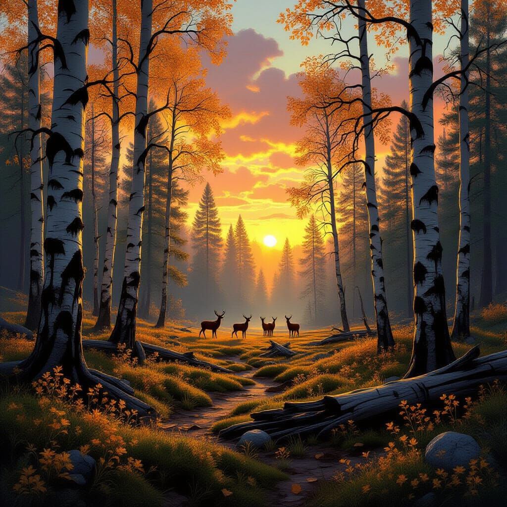 Aspen forest in fall