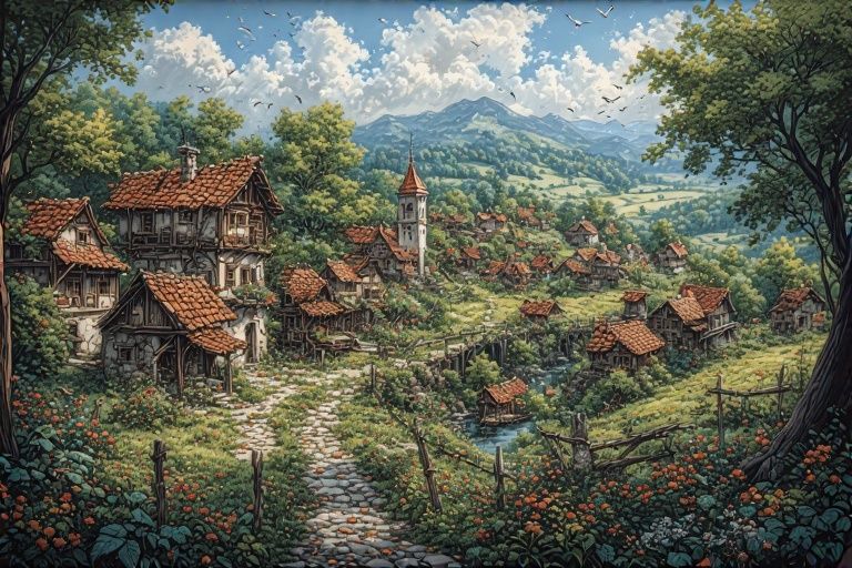 Picturesque Rural Village (2)