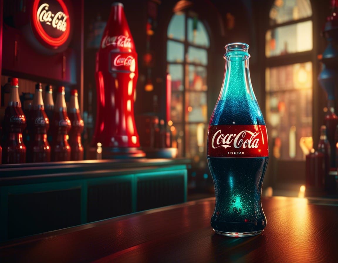 Coca Cola Lava Lamp Cinematic atmospheric beautiful composition