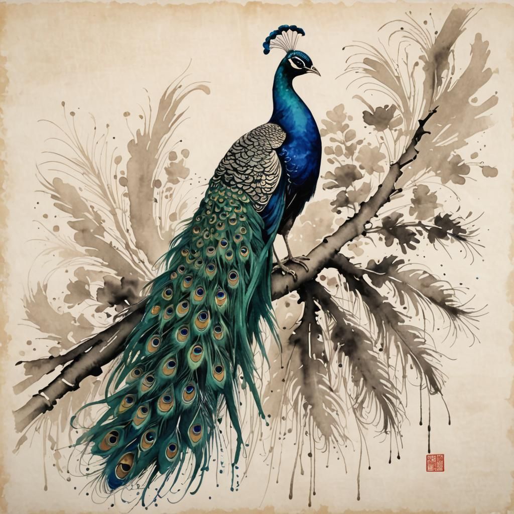 Elegant Peacock  by @OakenHeartCreations