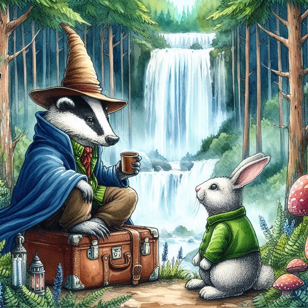 The Badger Wizard Instructs the Bunny Novice.