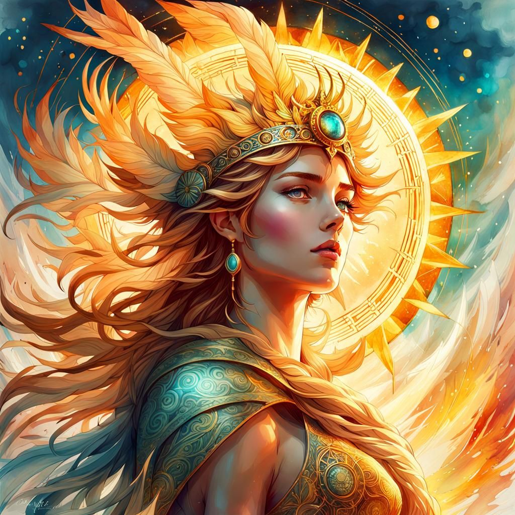 goddess and personification of the Sun - AI Generated Artwork ...