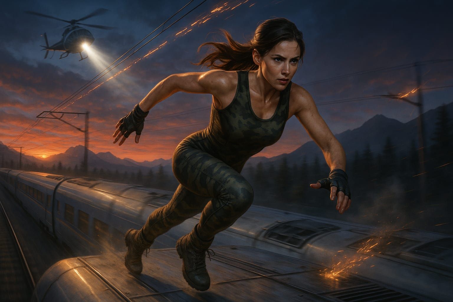 Heroic high speed train escape