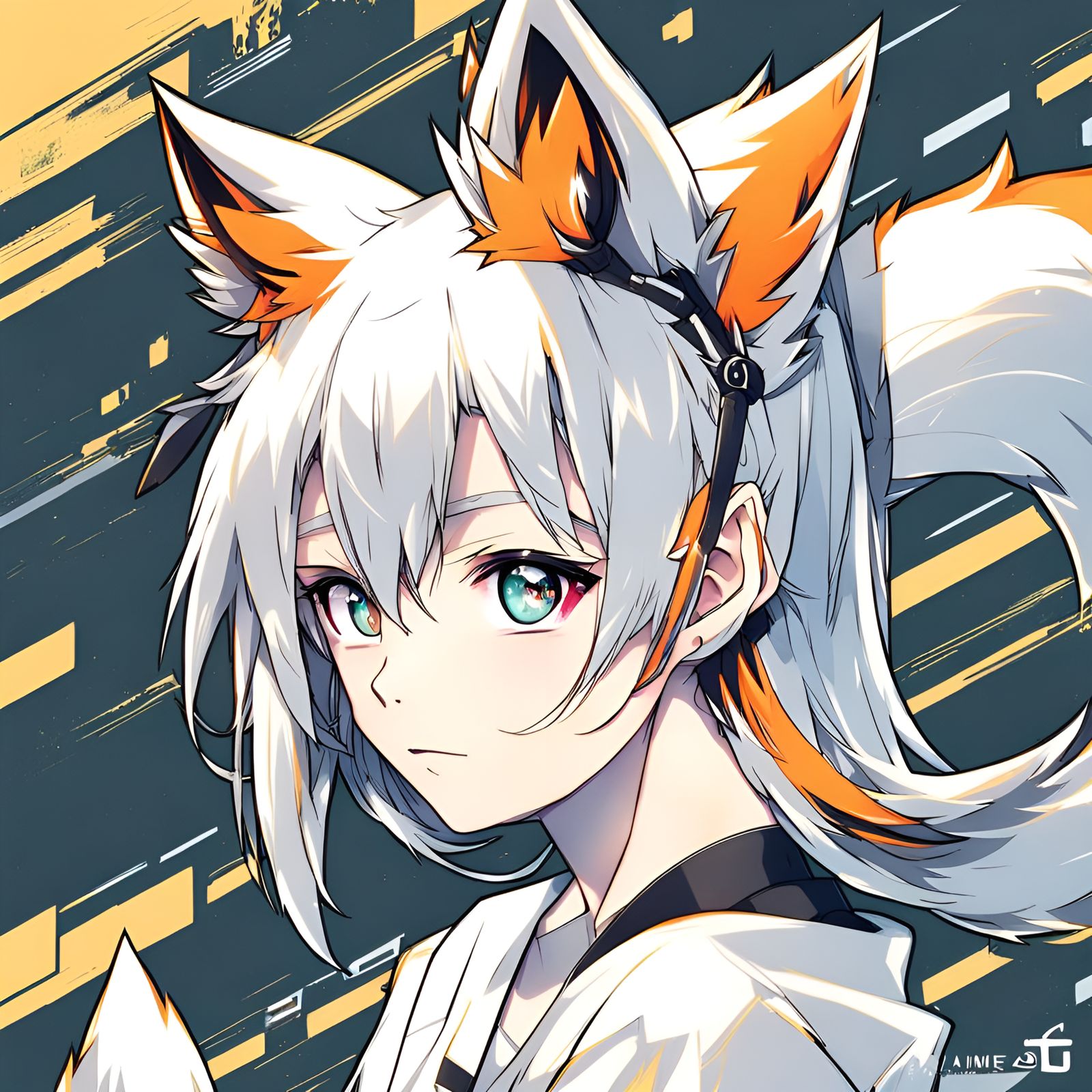 random anime girl with fox ears - AI Generated Artwork - NightCafe Creator