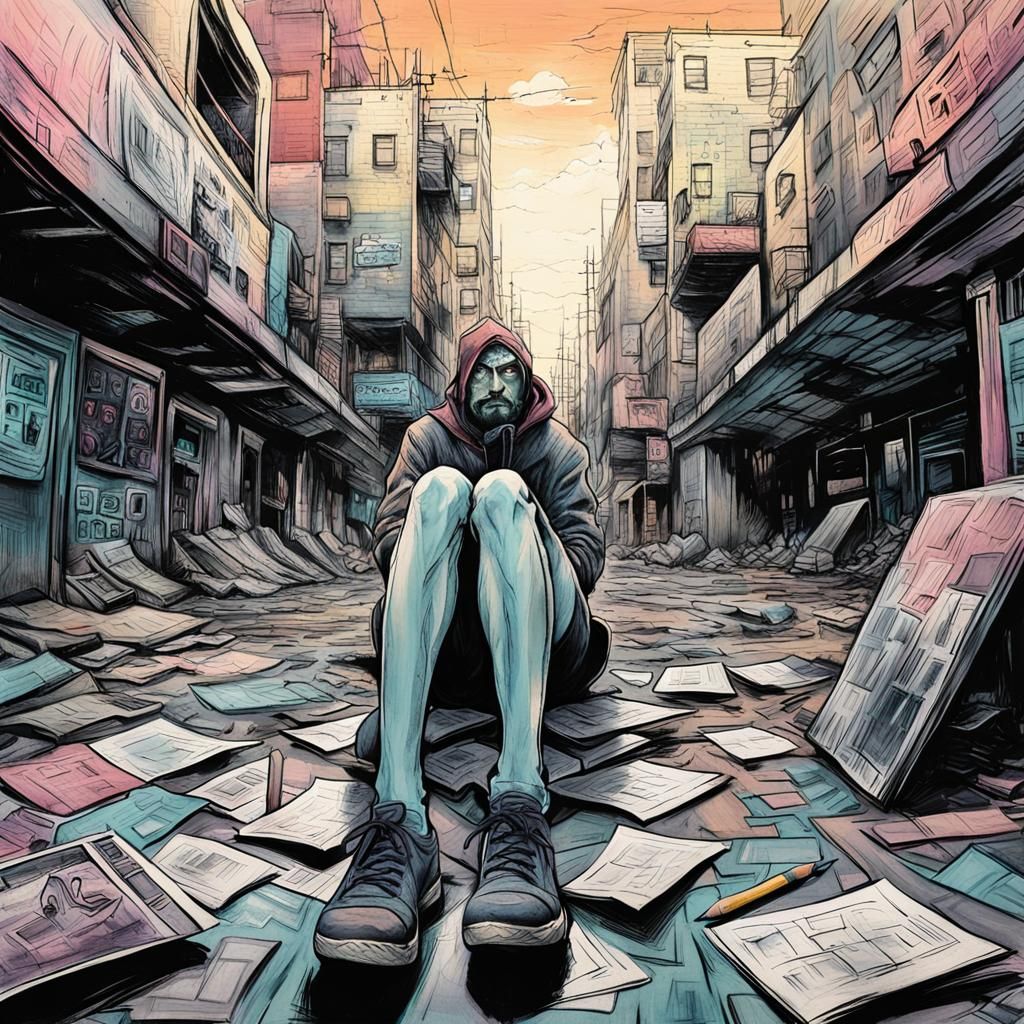 Dark Academia of Muted Earthy Tones in Underground Comix Sty...