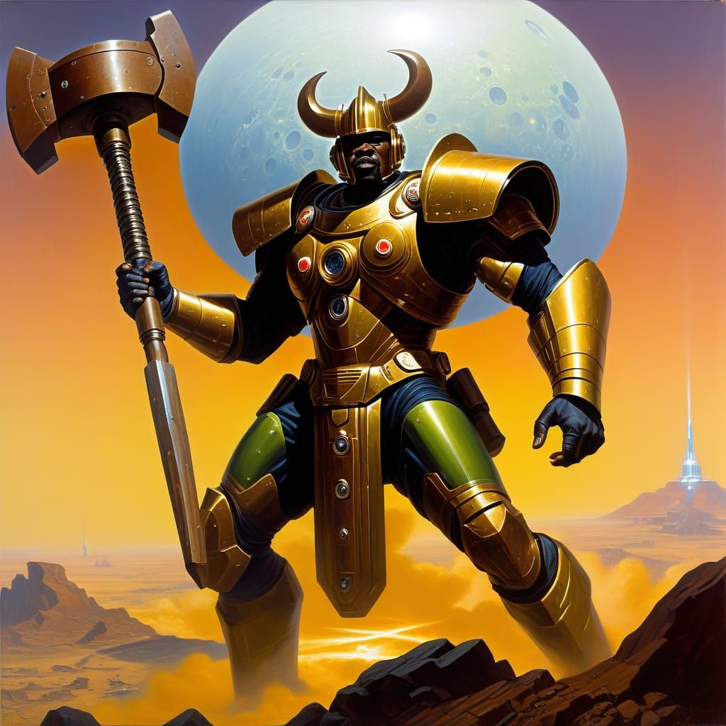 Ogun (African Myth x Classic Sci Fi Art)