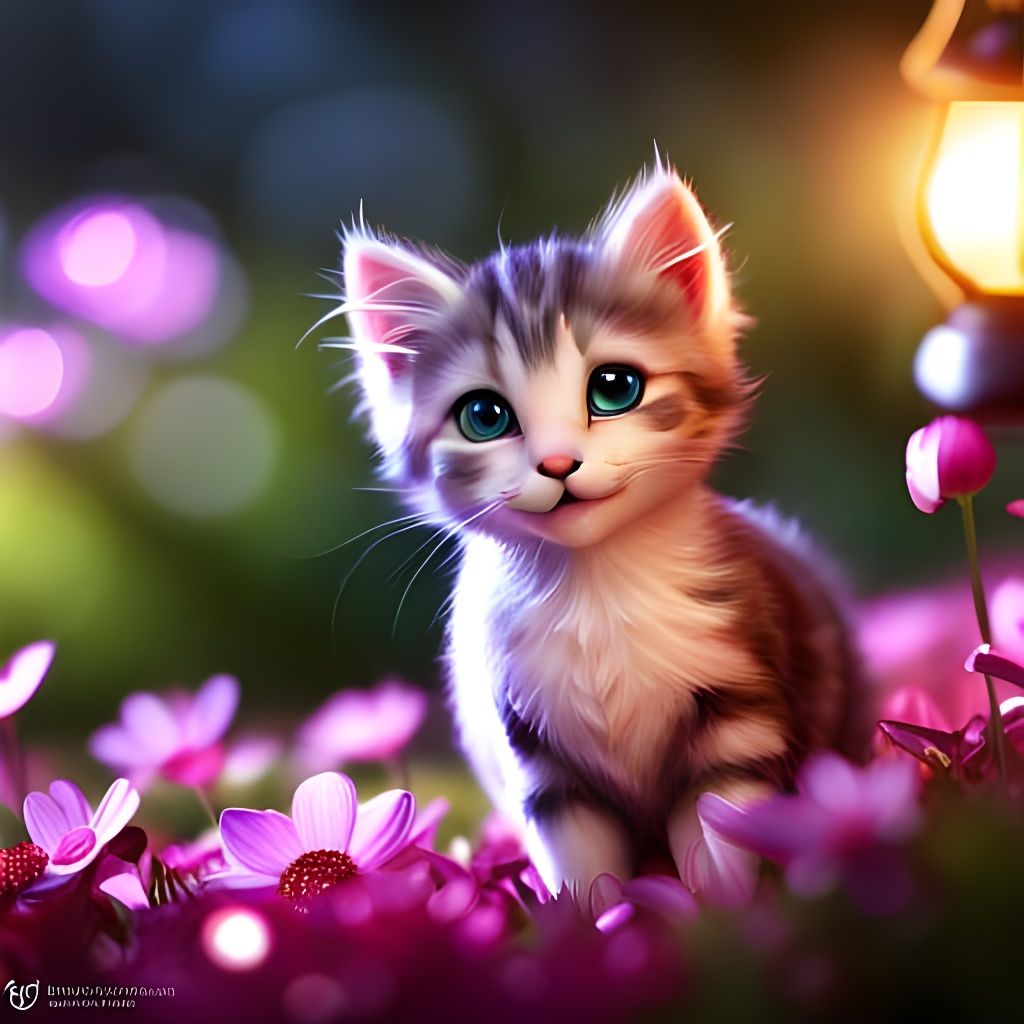 Portrait Of A Kitten  by @Robot K