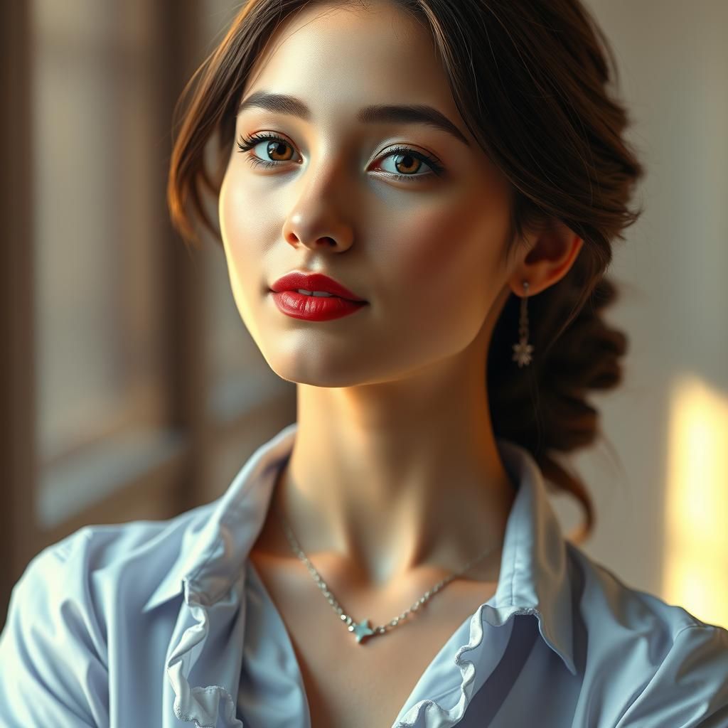 Elegant Young Woman in Soft Focus