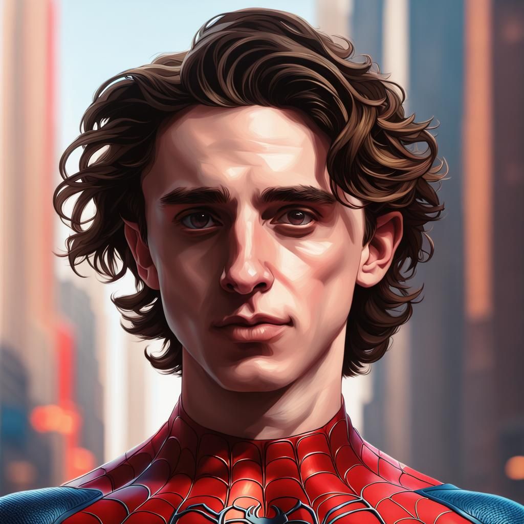 Timothée Chalamet as Spider-man - AI Generated Artwork - NightCafe Creator