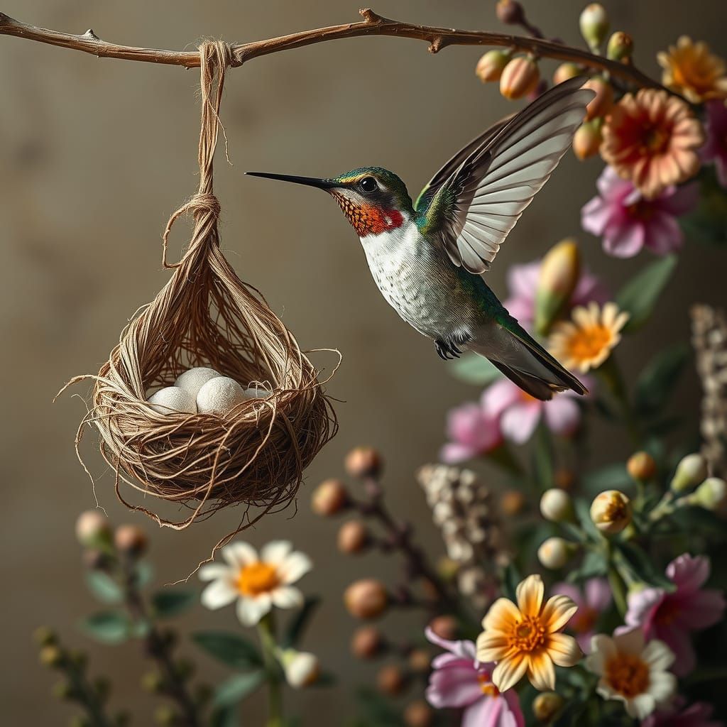 Urushibara Wyeth hummingbird   by @CatSighs