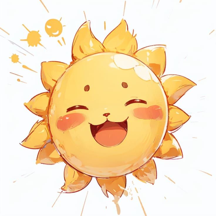 a cute shining sun