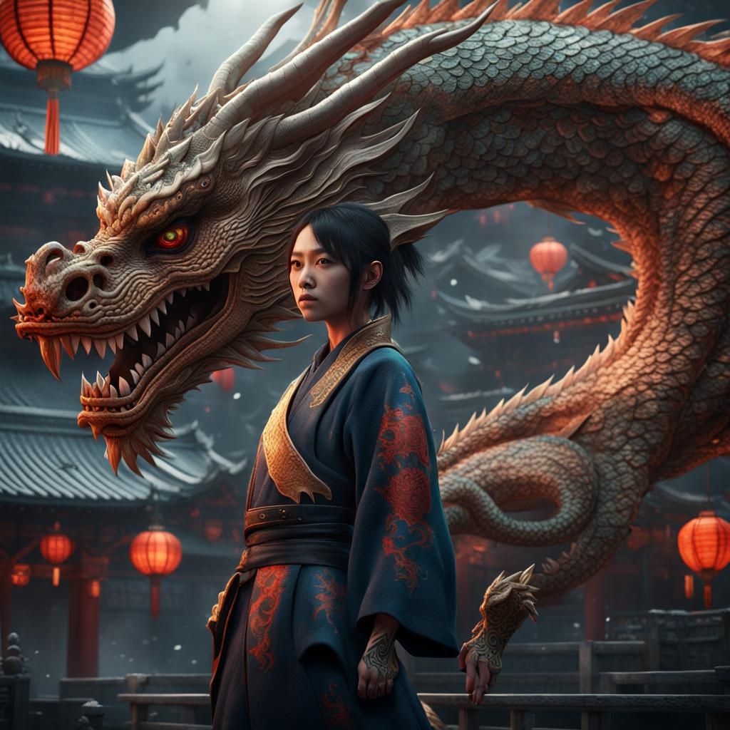 girl with dragon
