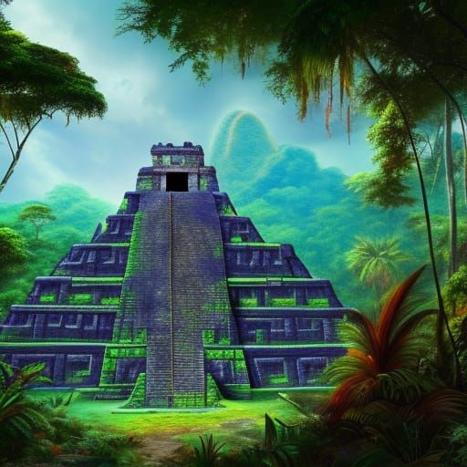 An abandoned mayan temple in the middle of the jungle - AI Generated ...