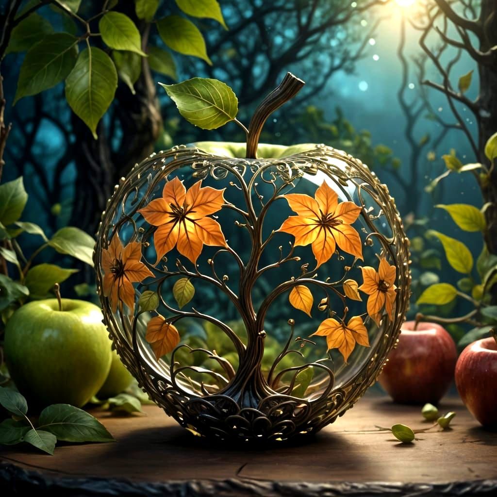 Glass Apple  by @DiscoKittie