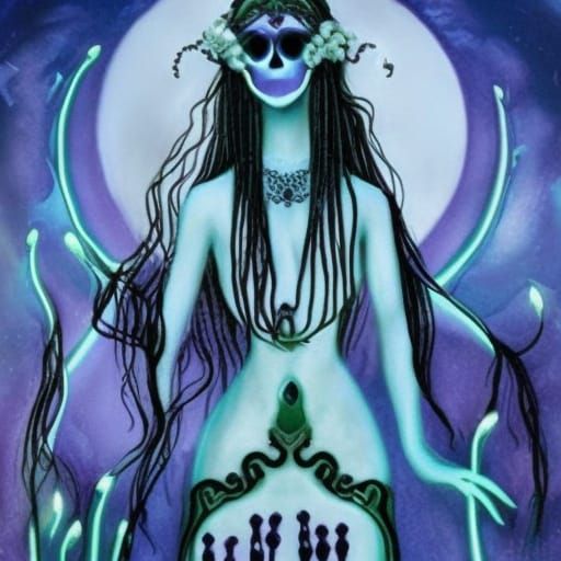 Bioluminescent water goddess Gothic Princess Horror