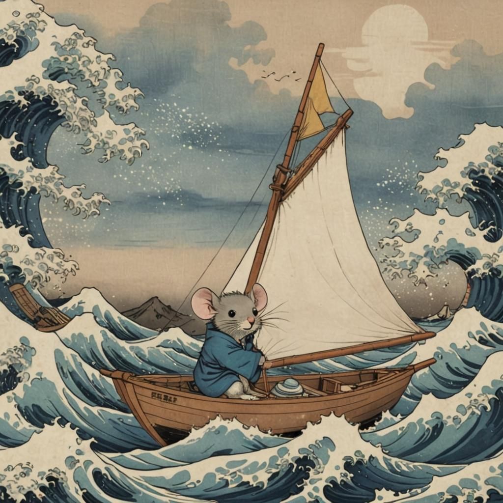 Brave enough to sail the Great Wave off Kanagawa  by @Yanciepants
