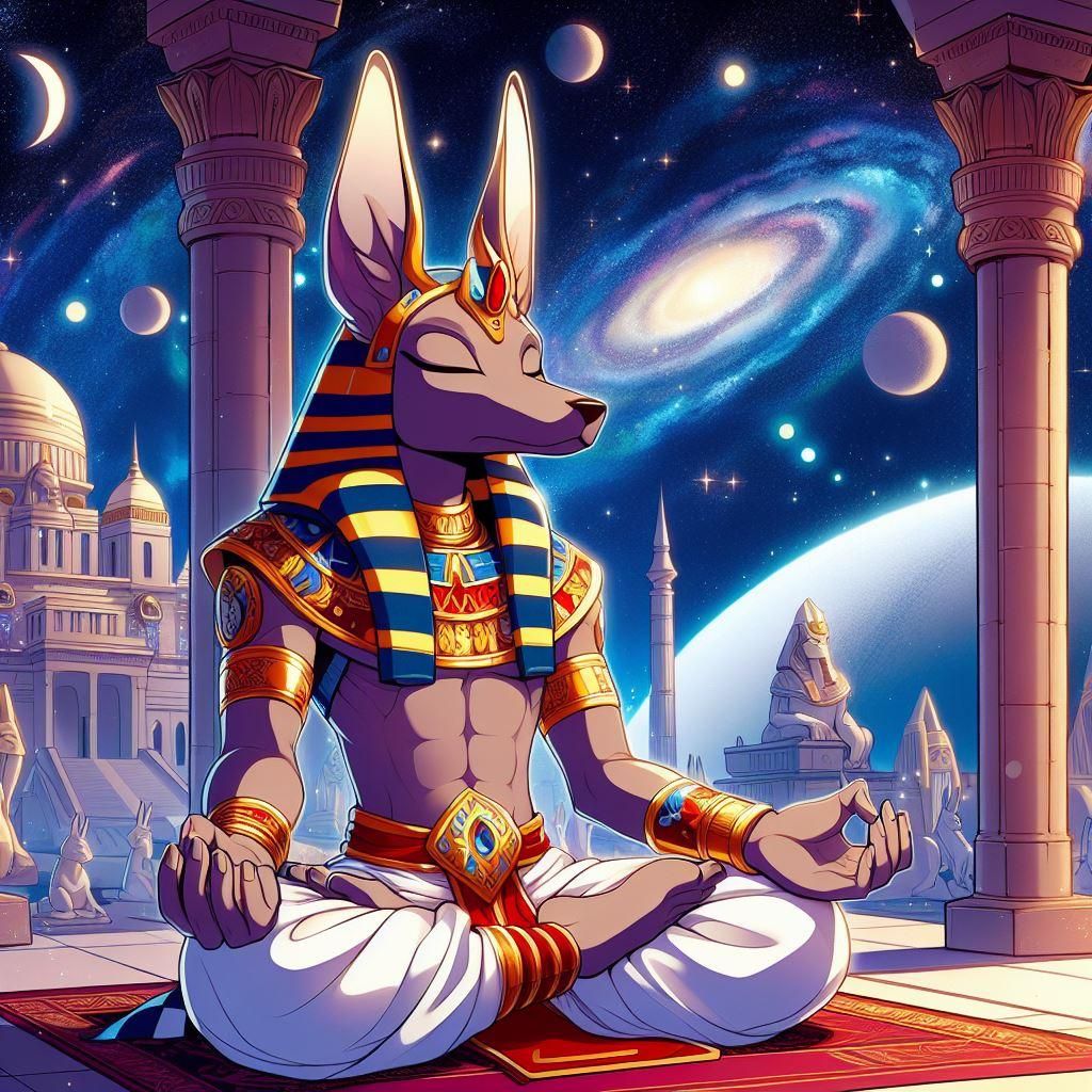 Baby Anubis meditating - AI Generated Artwork - NightCafe Creator