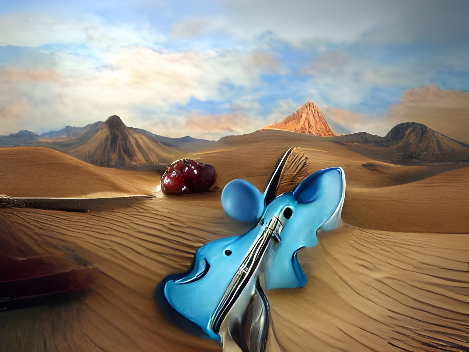 A blue violin in a desert - AI Generated Artwork - NightCafe Creator