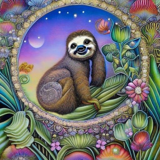 Whimsical Sloth 1 - AI Generated Artwork - NightCafe Creator