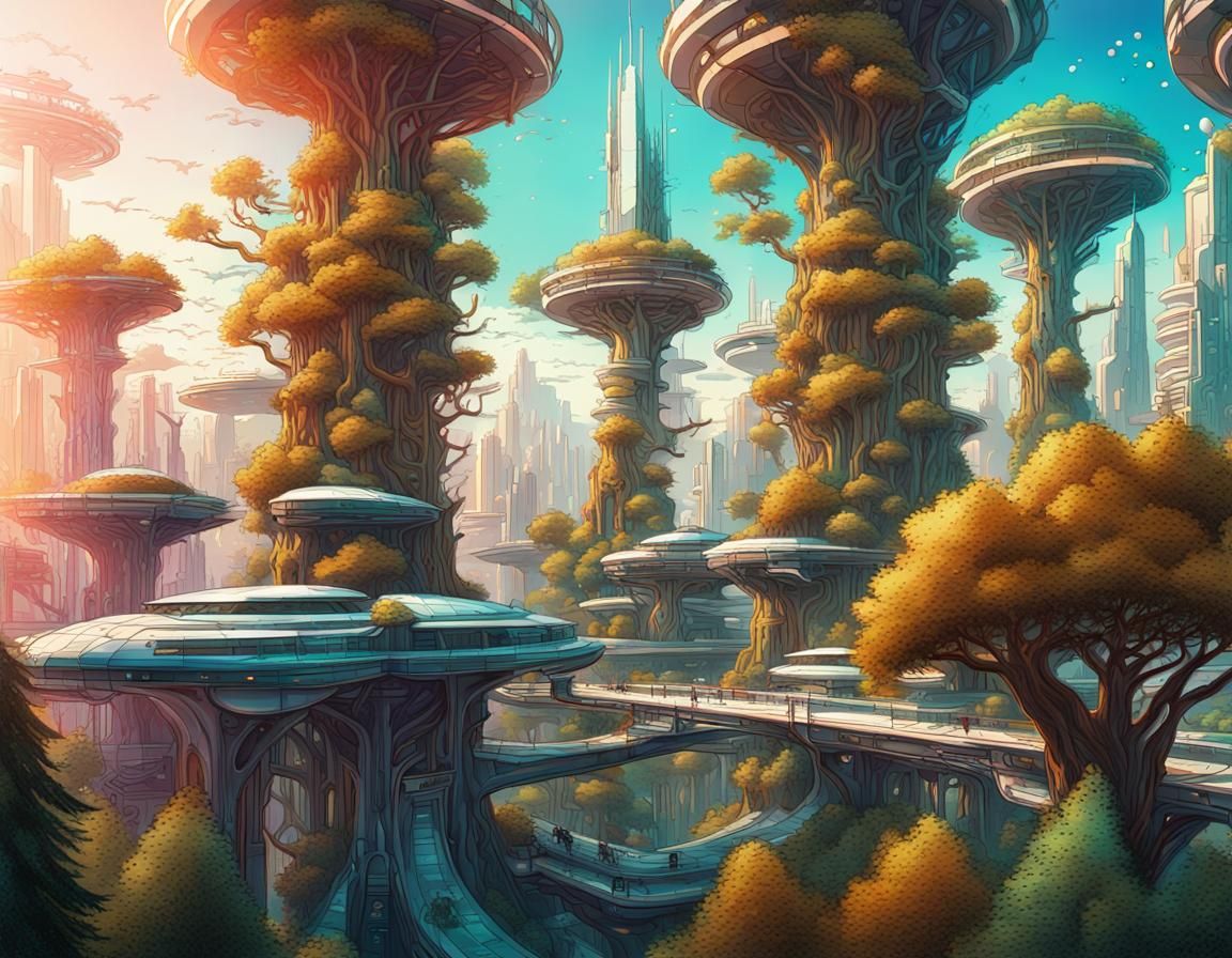 Utopia City Futuristic Merged With Trees 1 6 AI Generated Artwork   0fuQwNStpYgDWneGVRHJ  1  Vlubh 