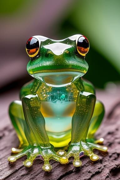 Cute crystalline bejeweled glass Frog made from crystals jewels large ...