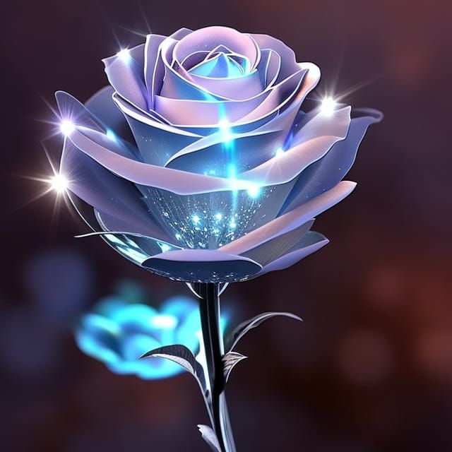 Sparkling Crystal rose - AI Generated Artwork - NightCafe Creator