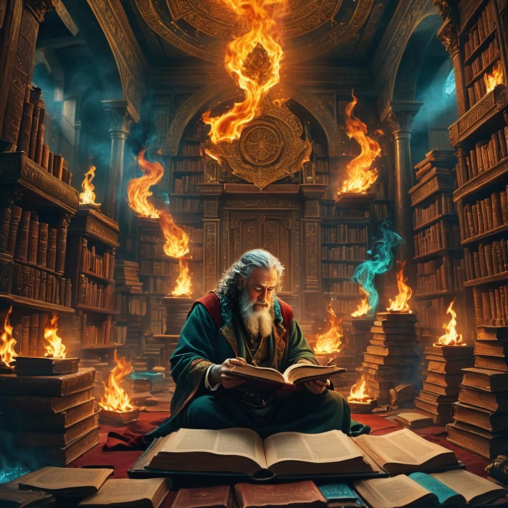 Man in a Fiery Talmudic Study of Jewish Mythos