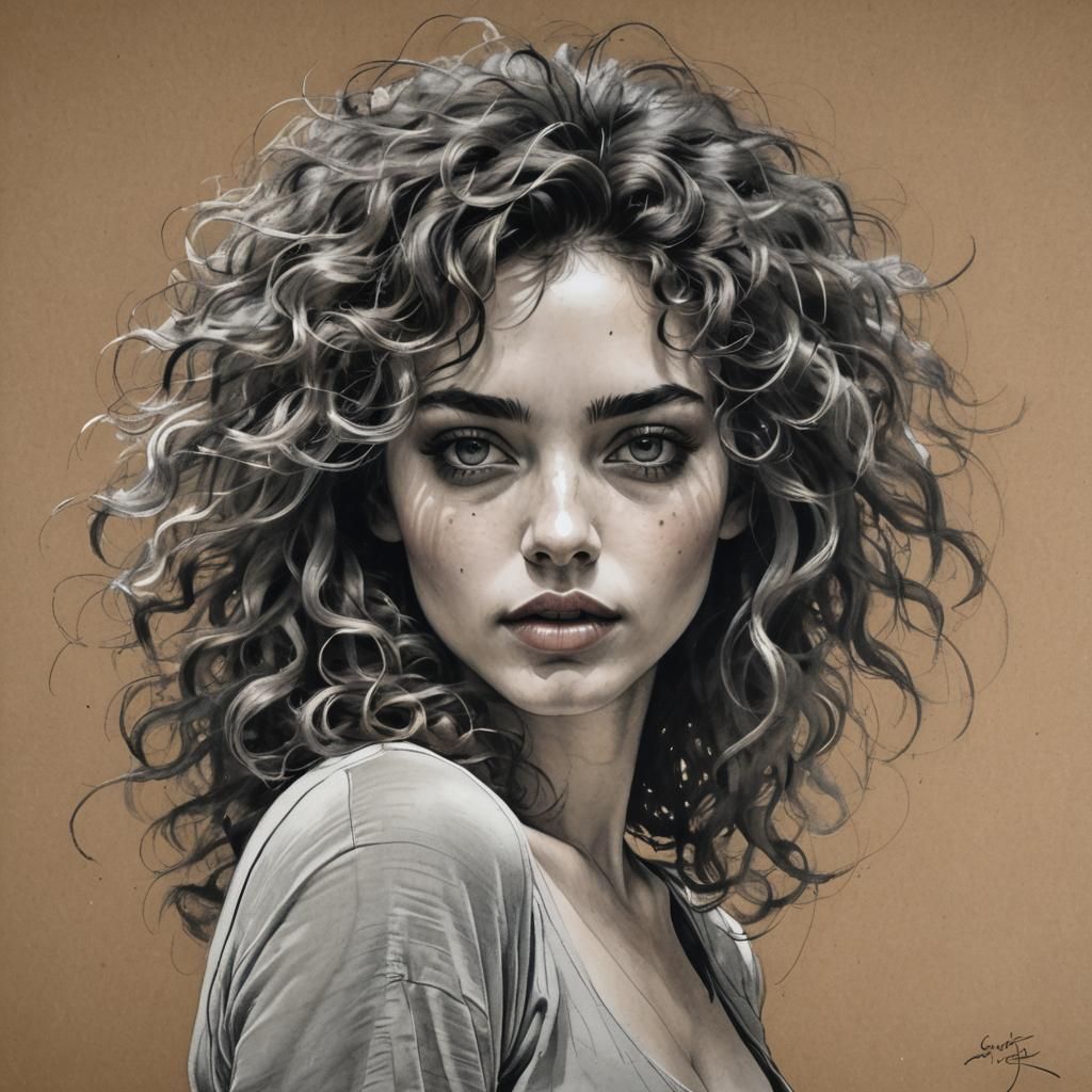 Curly hair - AI Generated Artwork - NightCafe Creator