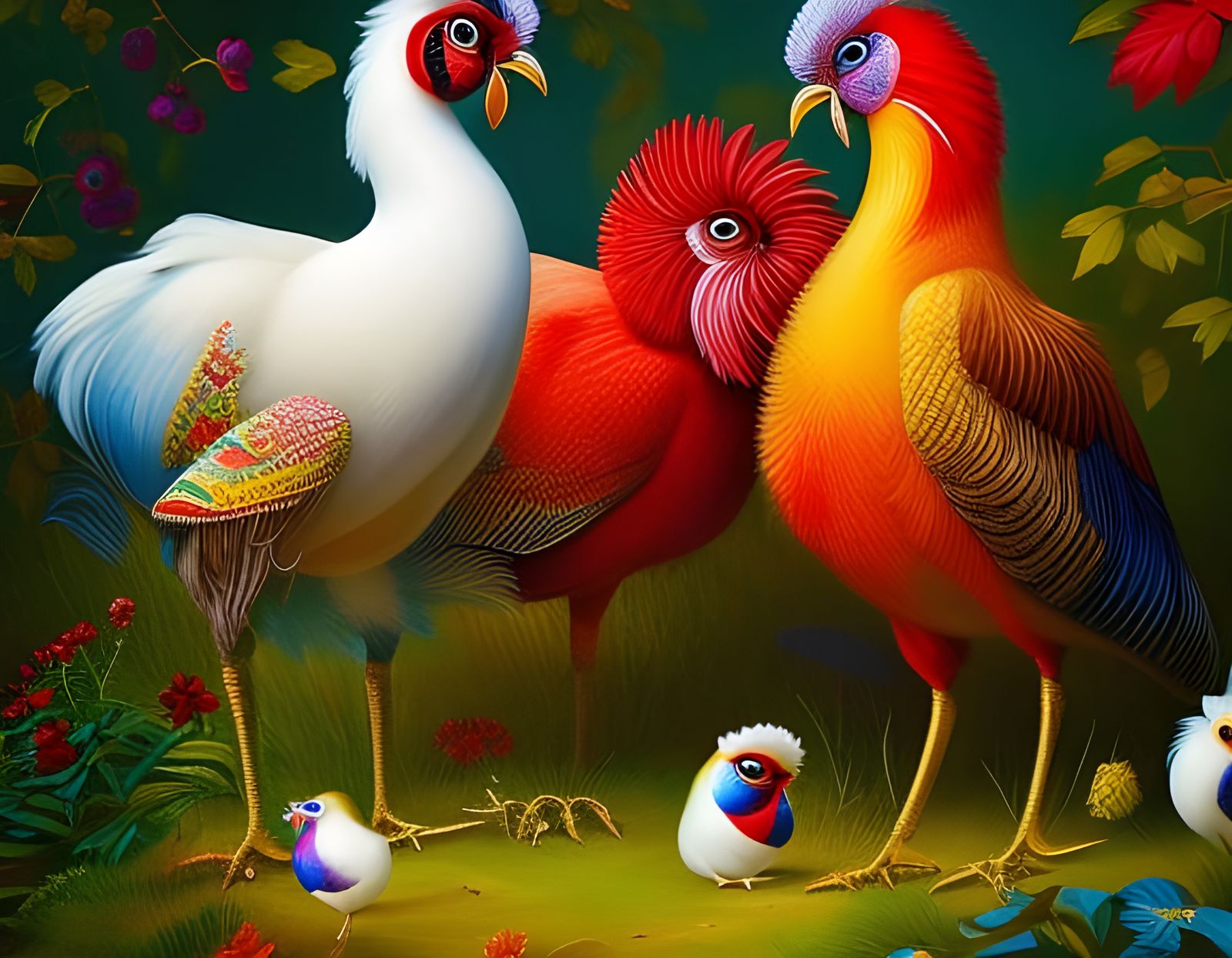 Roosters AI Generated Artwork NightCafe Creator